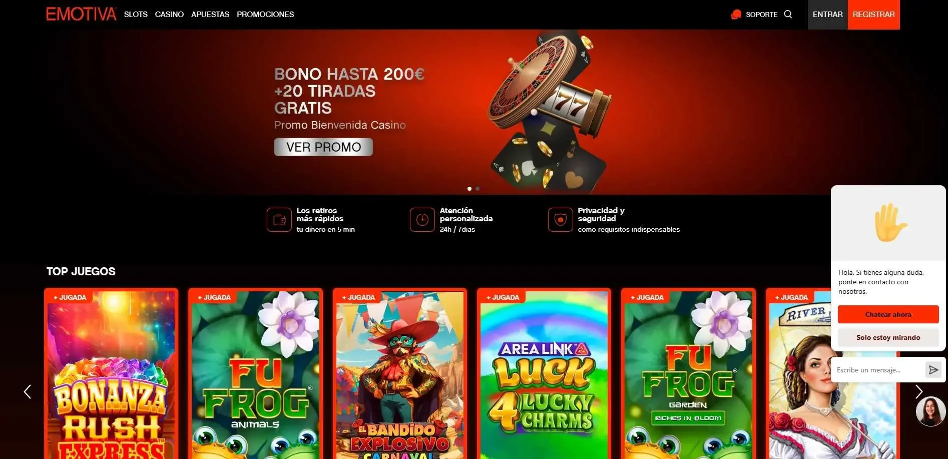 Emotiva Casino — lobby de tragamonedas